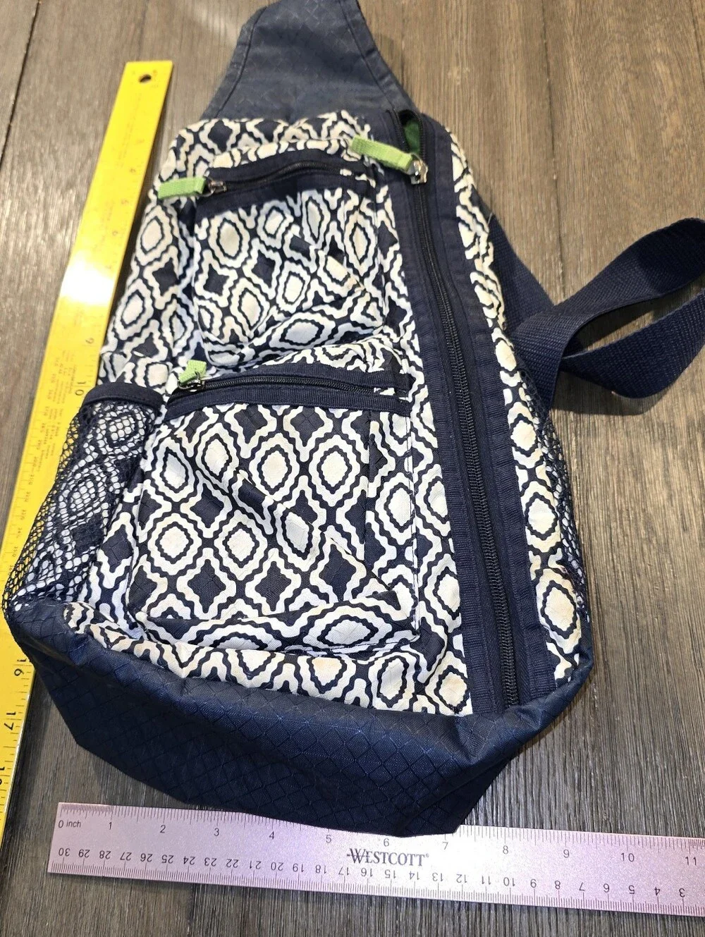 Thirty One Blue/white Shoulder Bag/sling/cross Body